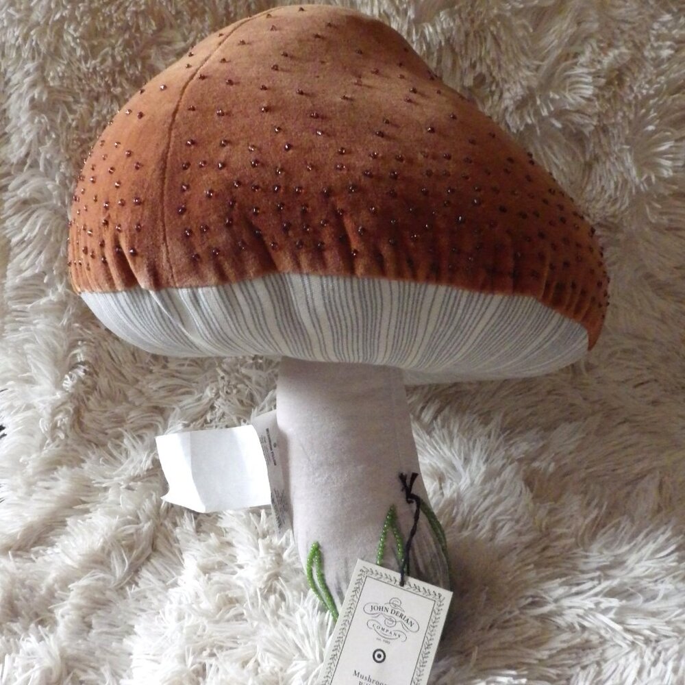 John Derian Brown Mushroom Throw Pillow